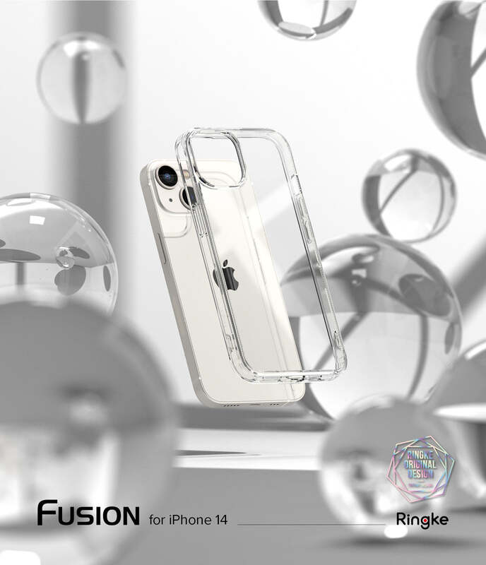 Ringke Fusion Case Compatible with iPhone 14 (6.1 Inch) , Anti Scratch Minimal Yellowing Clear Hard Back Shockproof Bumper Phone Cover    Designed for iPhone 14 (6.1 Inch)  Clear